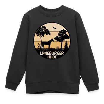 Lüneburger Heide - Kinder Premium Organic Sweatshirt - Schwarz - Vorne - AI Model Kid Female (0cm)