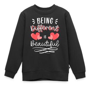 Différents, fiers, différents - Sweat Premium enfant bio - noir - Devant - AI Model Kid Female (0cm)