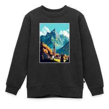 Berchtesgaden Allemagne Vintage Travel Poster WPA - Sweat Premium enfant bio - noir - Devant - AI Model Kid Female (0cm)