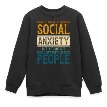 Anders Mensch Individuell Besonders - Kinder Premium Organic Sweatshirt - Schwarz - Vorne - AI Model Kid Female (0cm)