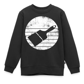 Dessin au pinceau de peintre - Sweat Premium enfant bio - noir - Devant - AI Model Kid Female (0cm)