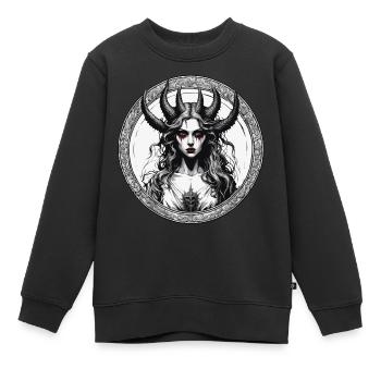 teuflische Frau / blut / Gothic / Heavy Metal - Kinder Premium Organic Sweatshirt - Schwarz - Vorne - AI Model Kid Female (0cm)