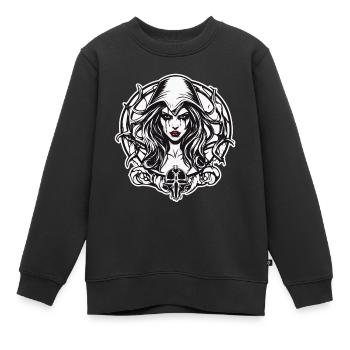teuflische Frau / blut / Gothic / Heavy Metal - Kinder Premium Organic Sweatshirt - Schwarz - Vorne - AI Model Kid Female (0cm)