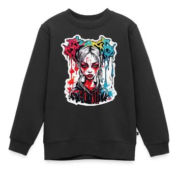 teuflische Frau / blut / Gothic / Heavy Metal - Kinder Premium Organic Sweatshirt - Schwarz - Vorne - AI Model Kid Female (0cm)