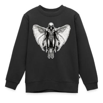 Mothman / Motte / Insekt / Fabelwesen / Flatterer - Kinder Premium Organic Sweatshirt - Schwarz - Vorne - AI Model Kid Female (0cm)