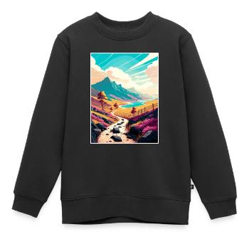 West Highland Dekoration Scottish Highlands Reisen - Kinder Premium Organic Sweatshirt - Schwarz - Vorne - AI Model Kid Female (0cm)