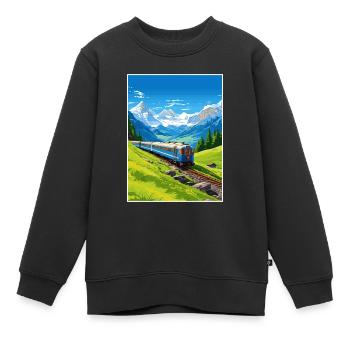 Orient Express Europa Deko Vintage Reiseposter - Kinder Premium Organic Sweatshirt - Schwarz - Vorne - AI Model Kid Female (0cm)