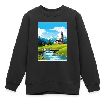 Ramsau Allemagne Berchtesgaden Vintage Travel Poster - Sweat Premium enfant bio - noir - Devant - AI Model Kid Female (0cm)