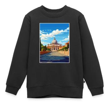 Vatikan Italien Dekoration Vintage Reiseposter WPA - Kinder Premium Organic Sweatshirt - Schwarz - Vorne - AI Model Kid Female (0cm)