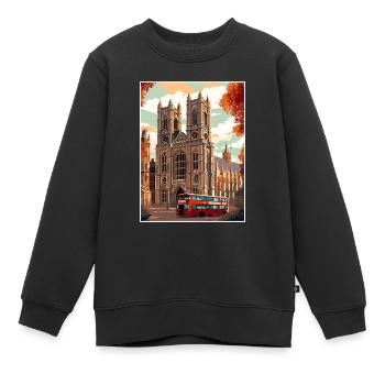Westminster Abbey London Vintage Reiseposter WPA - Kinder Premium Organic Sweatshirt - Schwarz - Vorne - AI Model Kid Female (0cm)