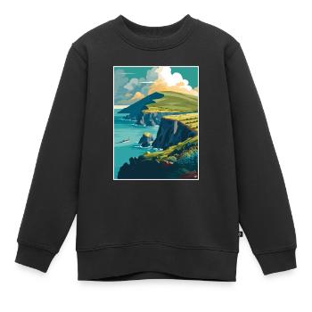 Péninsule de Dingle Irlande Vintage voyage affiche WPA - Sweat Premium enfant bio - noir - Devant - AI Model Kid Female (0cm)