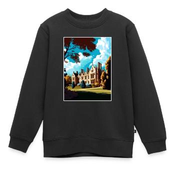 Anglesey Abbey Dekoration Vintage Reiseposter - Kinder Premium Organic Sweatshirt - Schwarz - Vorne - AI Model Kid Female (0cm)
