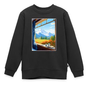 Orient Express Europa Deko Vintage Reiseposter - Kinder Premium Organic Sweatshirt - Schwarz - Vorne - AI Model Kid Female (0cm)