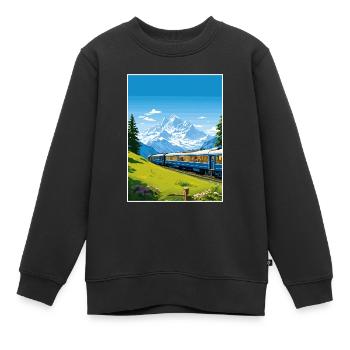 Orient Express Europa Deko Vintage Reiseposter - Kinder Premium Organic Sweatshirt - Schwarz - Vorne - AI Model Kid Female (0cm)