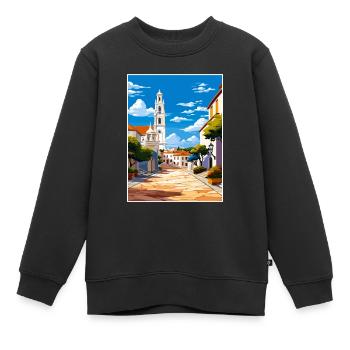 Fatima Portugal Vintage Reiseposter WPA Souvenir - Kinder Premium Organic Sweatshirt - Schwarz - Vorne - AI Model Kid Female (0cm)