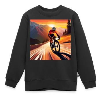 Pédalez vers le sommet - Sweat Premium enfant bio - noir - Devant - AI Model Kid Female (0cm)
