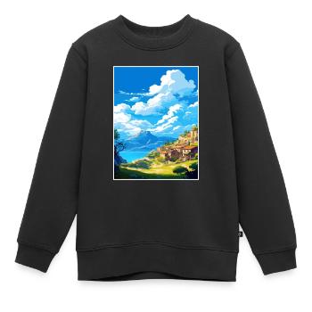 Sparte Grèce Décoration Vintage Voyage Affiche WPA - Sweat Premium enfant bio - noir - Devant - AI Model Kid Female (0cm)