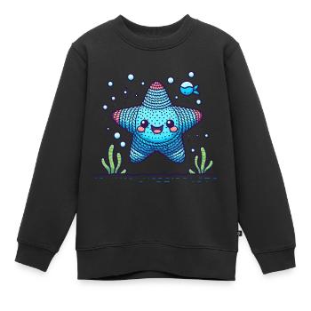 Amigurumi star plongeant dans l’eau - Sweat Premium enfant bio - noir - Devant - AI Model Kid Female (0cm)