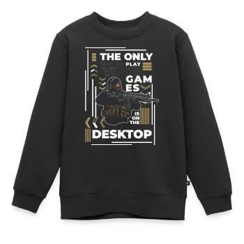 PC Online Tastatur Grafik - Kinder Premium Organic Sweatshirt - Schwarz - Vorne - AI Model Kid Female (0cm)