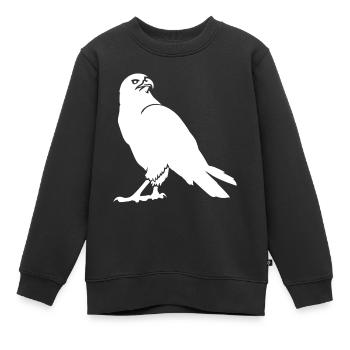 faune, aigle, buse, faune, oiseaux, oiseau, zoo - Sweat Premium enfant bio - noir - Devant - AI Model Kid Female (0cm)