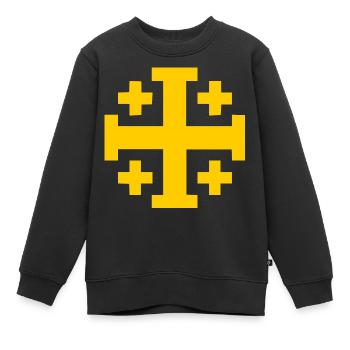 Croix de Jérusalem Croix de Jérusalem - Sweat Premium enfant bio - noir - Devant - AI Model Kid Female (0cm)