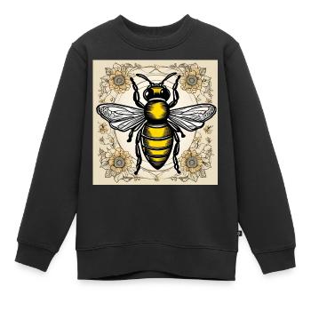 Honigbiene - Kinder Premium Organic Sweatshirt - Schwarz - Vorne - AI Model Kid Female (0cm)