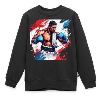 Boxer / Sport / Kampf / Arena / Boxring / Fäuste - Kinder Premium Organic Sweatshirt - Schwarz - Vorne - AI Model Kid Female (0cm)