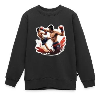 Boxer / Sport / Kampf / Arena / Boxring / Fäuste - Kinder Premium Organic Sweatshirt - Schwarz - Vorne - AI Model Kid Female (0cm)