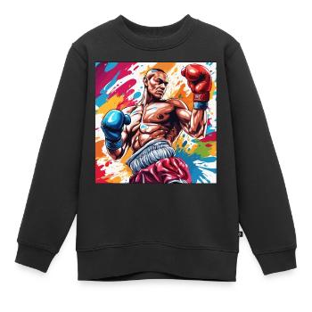 Boxer / Sport / Kampf / Arena / Boxring / Fäuste - Kinder Premium Organic Sweatshirt - Schwarz - Vorne - AI Model Kid Female (0cm)