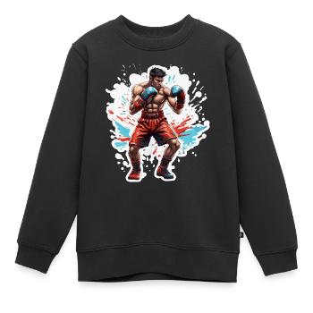 Boxer / Sport / Kampf / Arena / Boxring / Fäuste - Kinder Premium Organic Sweatshirt - Schwarz - Vorne - AI Model Kid Female (0cm)