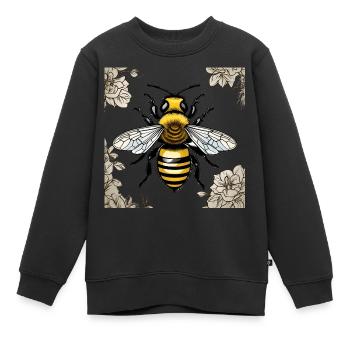 Honigbiene - Kinder Premium Organic Sweatshirt - Schwarz - Vorne - AI Model Kid Female (0cm)