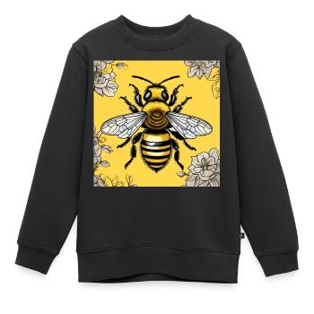 Honigbiene - Kinder Premium Organic Sweatshirt - Schwarz - Vorne - AI Model Kid Female (0cm)