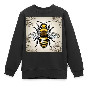 Honigbiene - Kinder Premium Organic Sweatshirt - Schwarz - Vorne - AI Model Kid Female (0cm)
