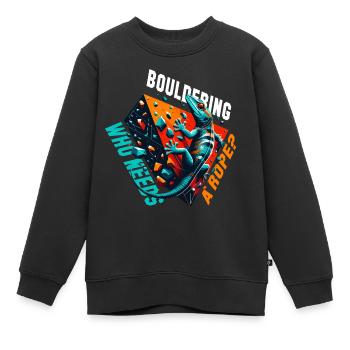 Bouldern Gecko Seil? Geschenk - Kinder Premium Organic Sweatshirt - Schwarz - Vorne - AI Model Kid Female (0cm)