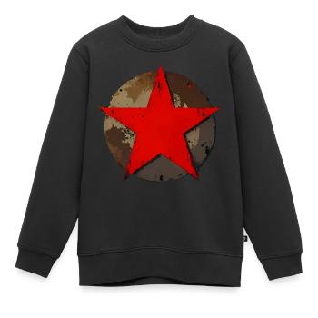 Stern Kreis rostig vintage rot - Kinder Premium Organic Sweatshirt - Schwarz - Vorne - AI Model Kid Female (0cm)