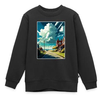 New Romney England Kent Vintage Reiseposter WPA - Kinder Premium Organic Sweatshirt - Schwarz - Vorne - AI Model Kid Female (0cm)