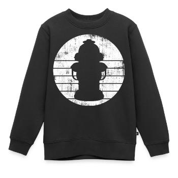 Dessin de bouche d’incendie - Sweat Premium enfant bio - noir - Devant - AI Model Kid Female (0cm)