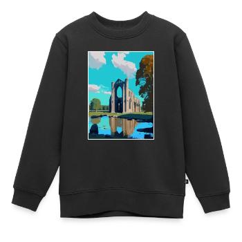 Bolton Abbey England Vintage Reiseposter WPA Kunst - Kinder Premium Organic Sweatshirt - Schwarz - Vorne - AI Model Kid Female (0cm)