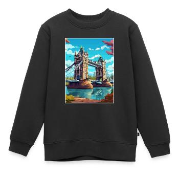 Tower Bridge England Vintage Reiseposter WPA Kunst - Kinder Premium Organic Sweatshirt - Schwarz - Vorne - AI Model Kid Female (0cm)