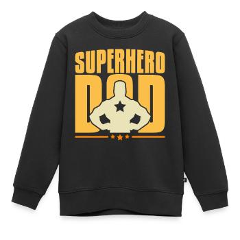 superhero dad - Kinder Premium Organic Sweatshirt - Schwarz - Vorne - AI Model Kid Female (0cm)