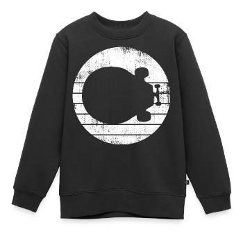 Skateboard Zeichnung - Kinder Premium Organic Sweatshirt - Schwarz - Vorne - AI Model Kid Female (0cm)