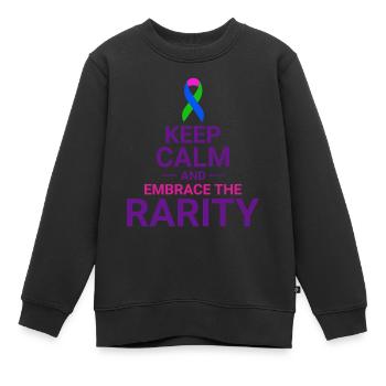 Bewusstsein für seltene Krankheiten Nehmen Sie die Seltenheit an - Kinder Premium Organic Sweatshirt - Schwarz - Vorne - AI Model Kid Female (0cm)