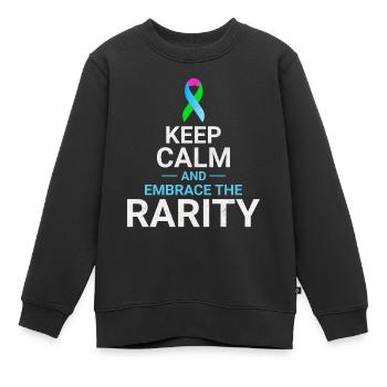 Bewusstsein für seltene Krankheiten Nehmen Sie die Seltenheit an - Kinder Premium Organic Sweatshirt - Schwarz - Vorne - AI Model Kid Female (0cm)