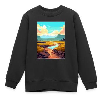 Vulkane Nationalpark Vulkan Hawaii Souvenir - Kinder Premium Organic Sweatshirt - Schwarz - Vorne - AI Model Kid Female (0cm)