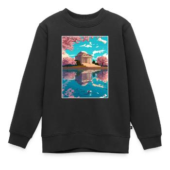 Jefferson Memorial Gedenkmauer Washington Dc - Kinder Premium Organic Sweatshirt - Schwarz - Vorne - AI Model Kid Female (0cm)