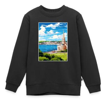 Plymouth Angleterre Vintage voyage affiche Souvenir - Sweat Premium enfant bio - noir - Devant - AI Model Kid Female (0cm)