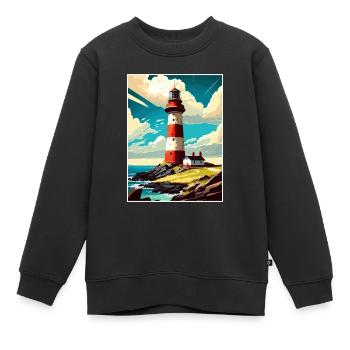 Plymouth Angleterre Vintage voyage affiche Souvenir - Sweat Premium enfant bio - noir - Devant - AI Model Kid Female (0cm)