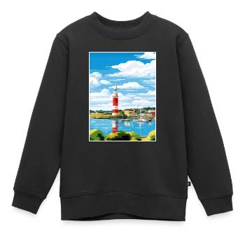 Plymouth Angleterre Vintage voyage affiche Souvenir - Sweat Premium enfant bio - noir - Devant - AI Model Kid Female (0cm)