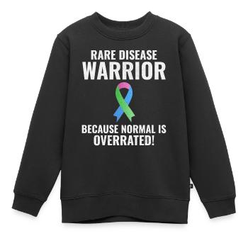 Rare Disease Warrior renforce la sensibilisation - Sweat Premium enfant bio - noir - Devant - AI Model Kid Female (0cm)