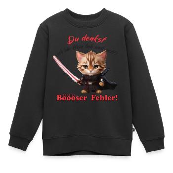 Erreur maléfique Drôle Dire Chat - Sweat Premium enfant bio - noir - Devant - AI Model Kid Female (0cm)